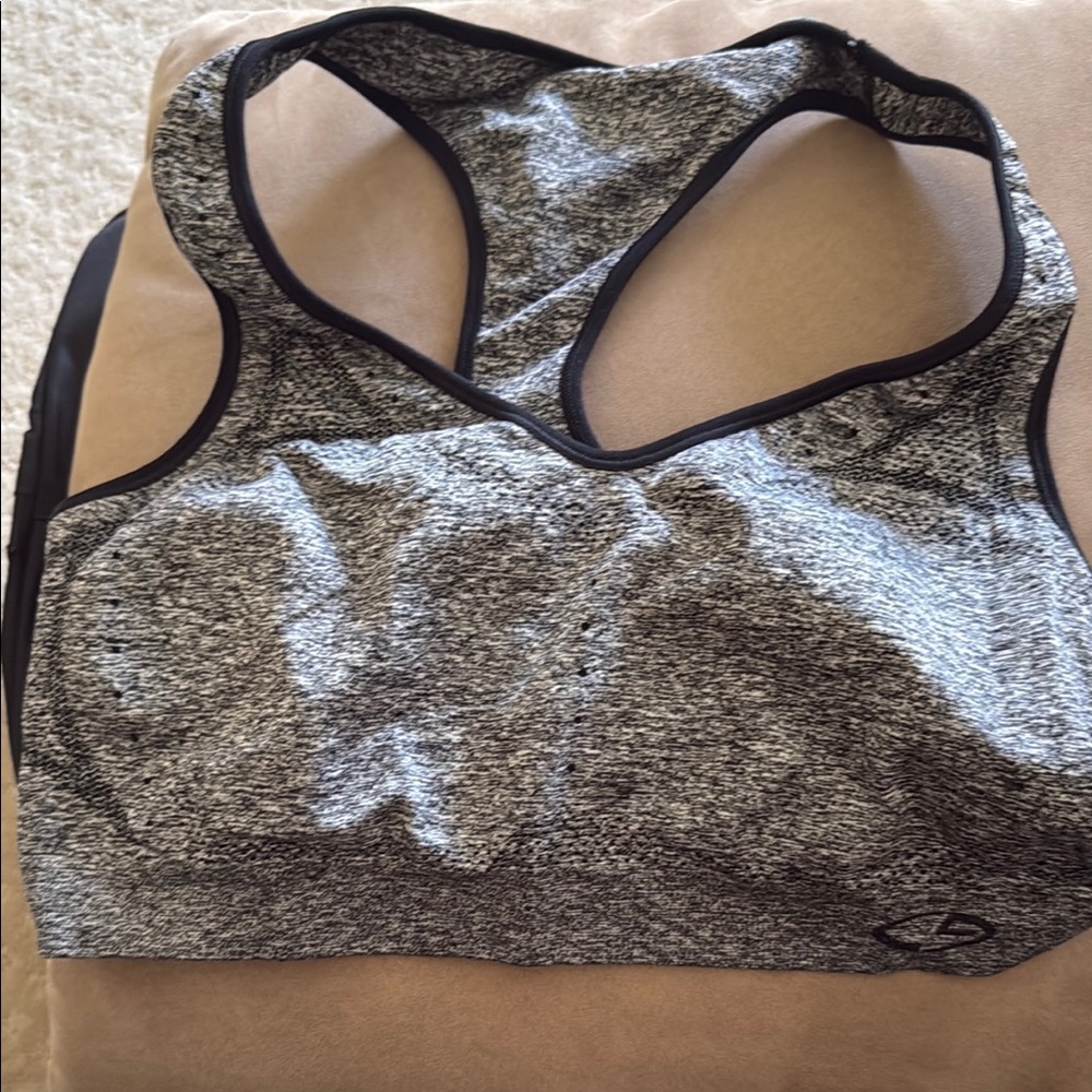 C9 by Champion Gray and Black Sports Bra Moisture-Wicking Racerback